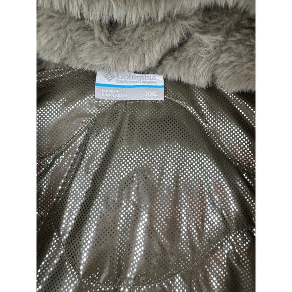 Columbia Womens Crown Point Jacket Green Parka Omni Heat Hooded Puffer Coat XXL - Picture 4 of 8